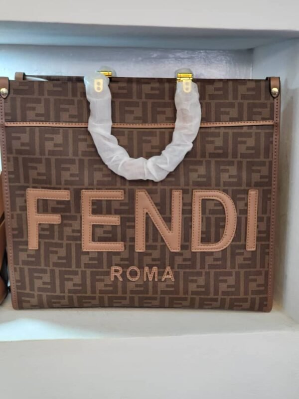 Sac Tote imprimé géométrique Marron