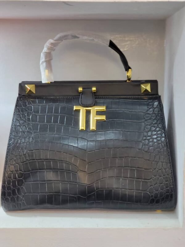 Sac à main aspect croco Noir