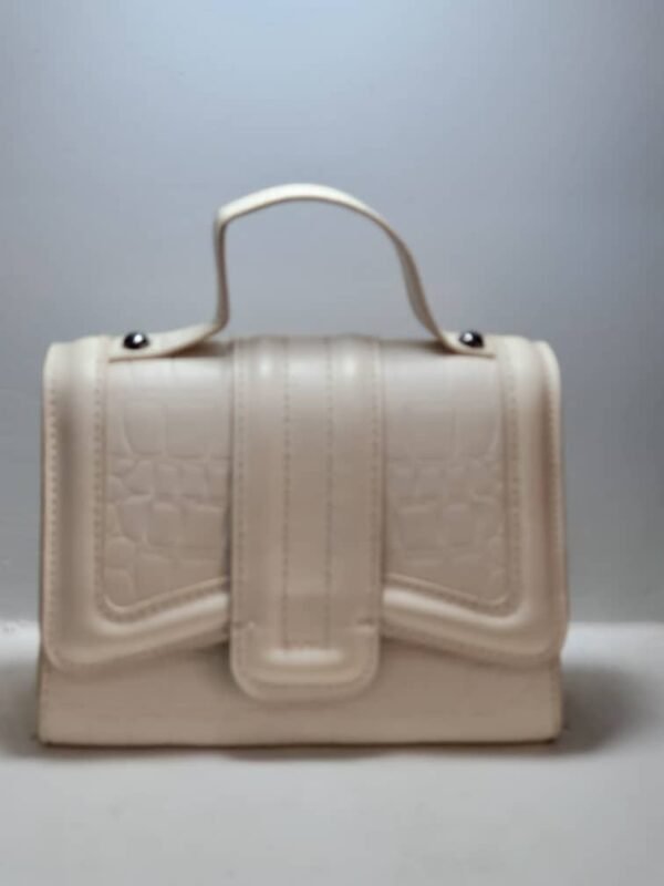 Sac à main effet croco beige